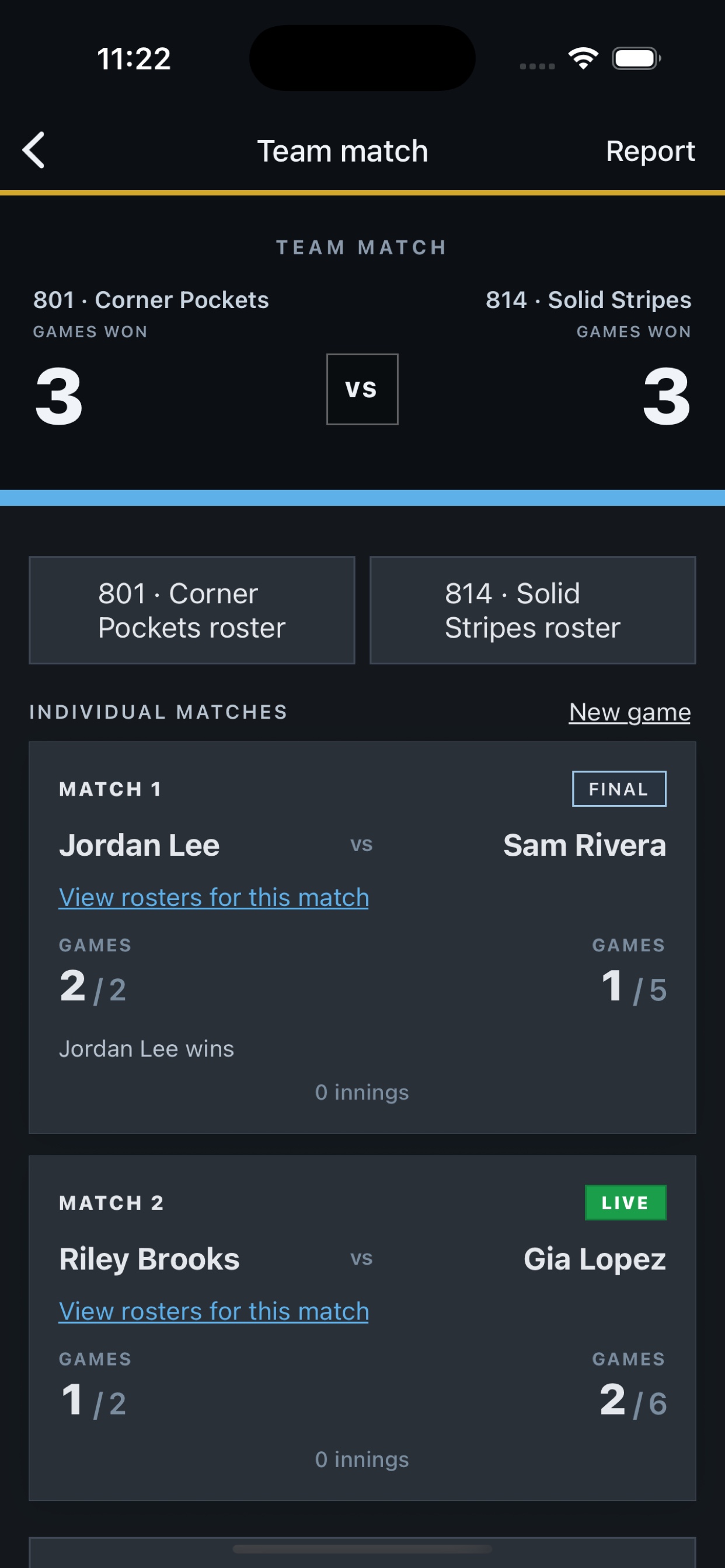 APA 8 Ball team match